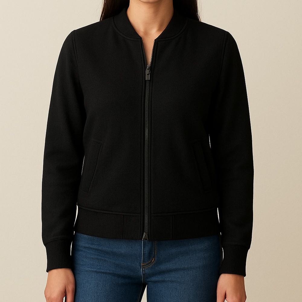 Halogen Two-Tone Wool Bomber Jacket